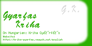 gyarfas kriha business card